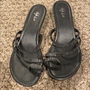 Gunmetal grey sandals